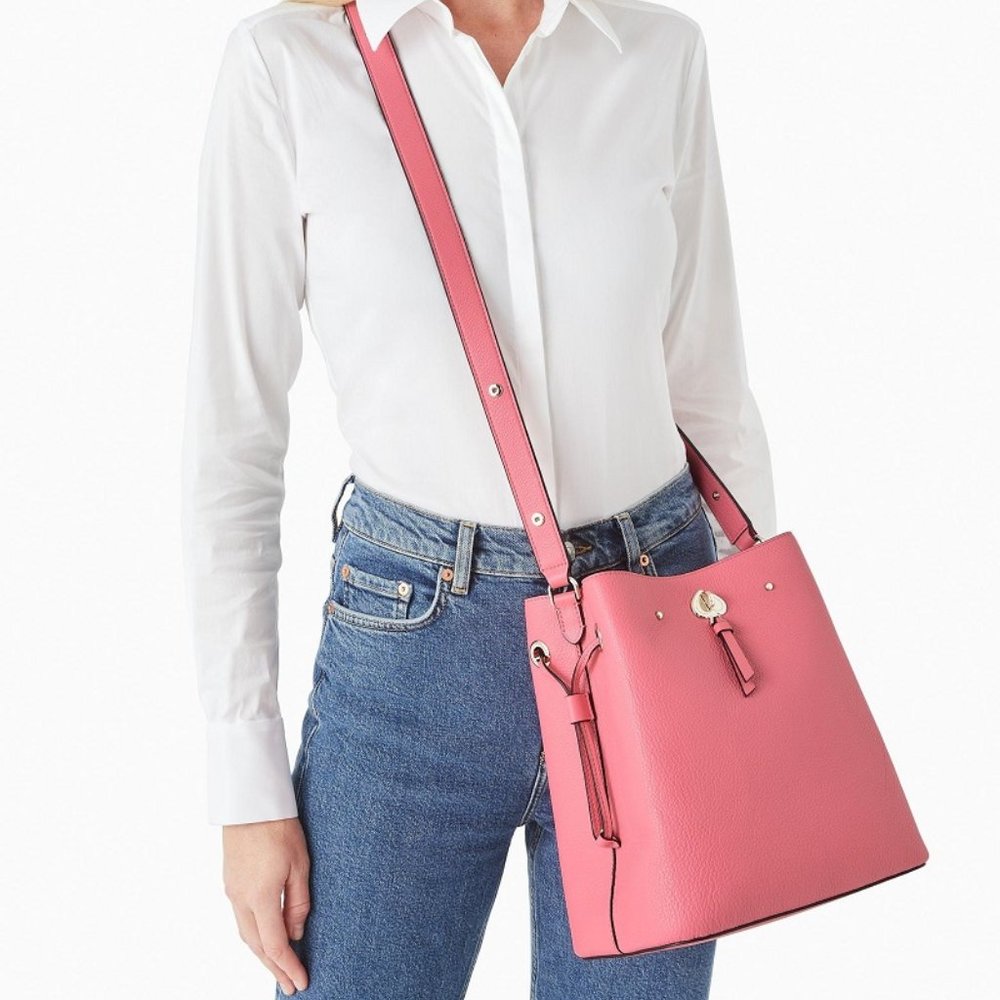 Kate Spade Marti Large Bucket Shoulder Cross Body Pink bag purse NWT - Picture 2 of 10
